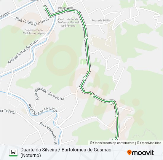 Mapa da linha 126 de ônibus