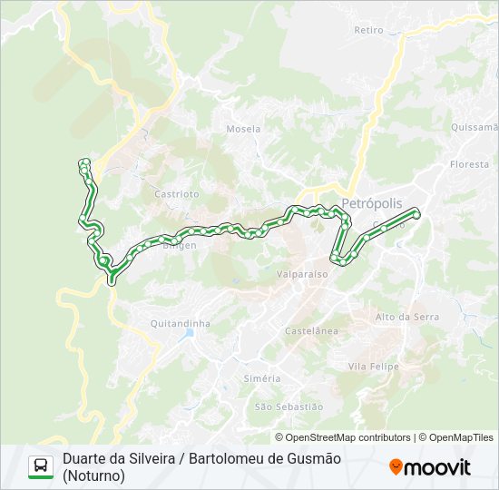 Mapa da linha 126 de ônibus