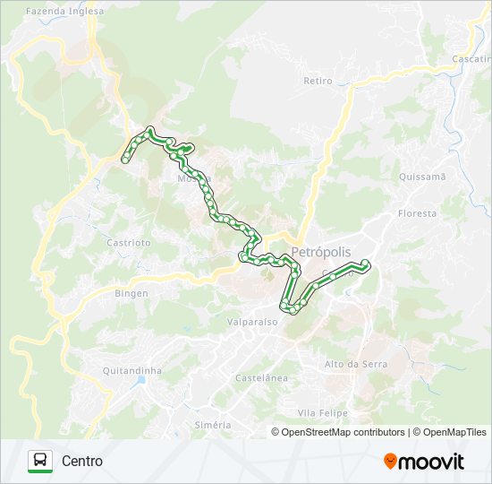 Mapa da linha 129 de ônibus