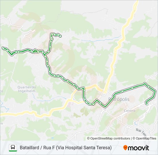 Mapa da linha 134 de ônibus