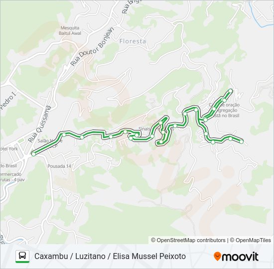 Mapa da linha 135 de ônibus