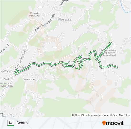 Mapa da linha 135 de ônibus
