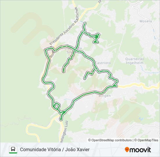 Mapa da linha 140 de ônibus