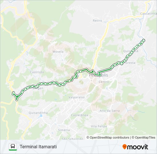 Mapa da linha 170 de ônibus
