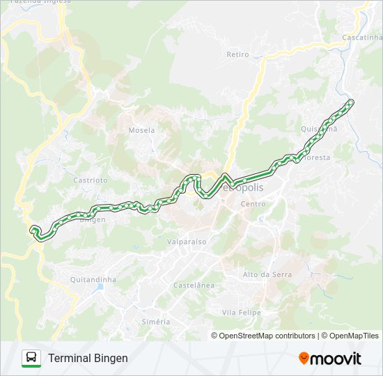 Mapa da linha 170 de ônibus