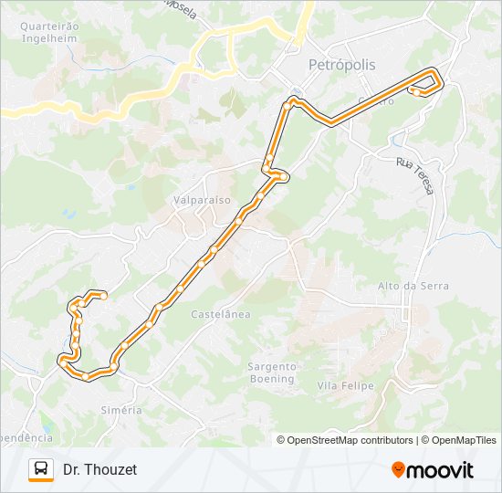 Mapa de 406 de autobús