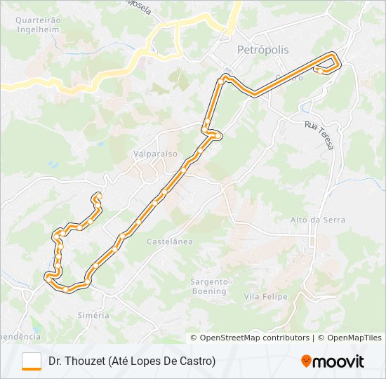 Mapa de 406 de autobús