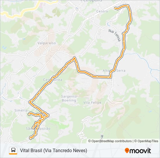 Mapa da linha 411 de ônibus