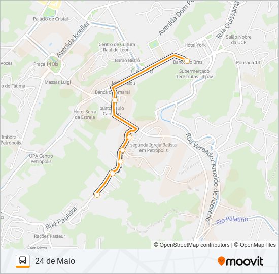 Mapa da linha 427 de ônibus