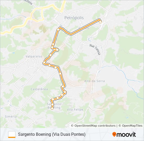 Mapa de 433 de autobús