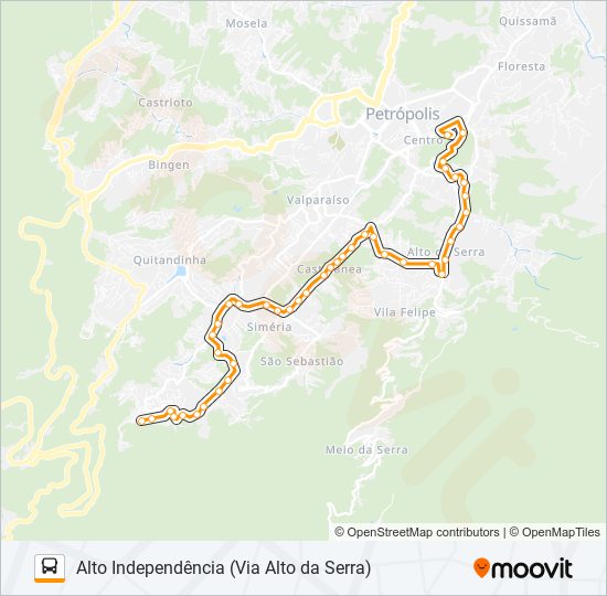 Mapa da linha 436 de ônibus