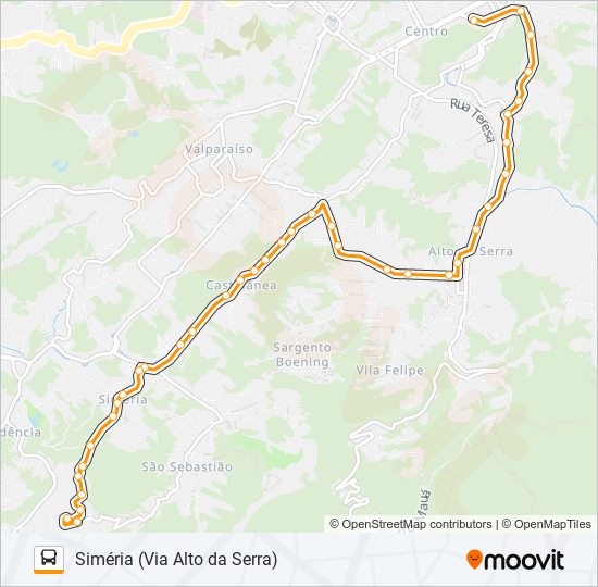 Mapa de 438 de autobús