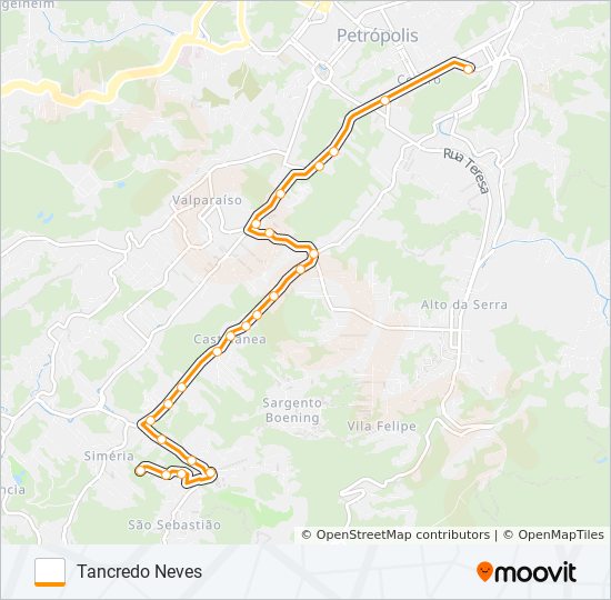 Mapa de 443 de autobús