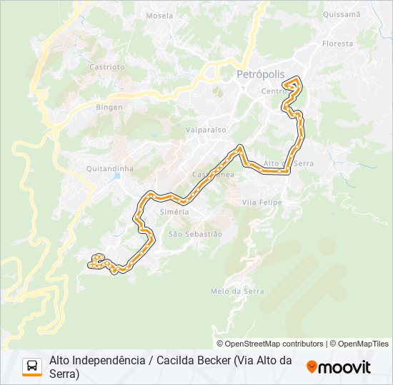 Mapa da linha 459 de ônibus