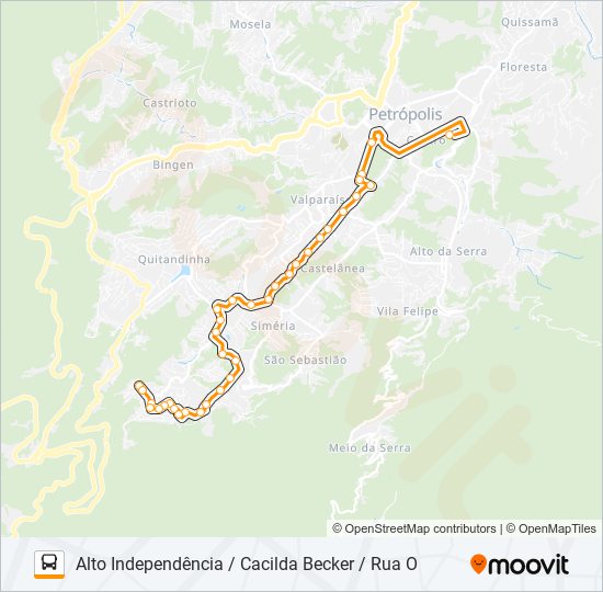 Mapa da linha 463 de ônibus