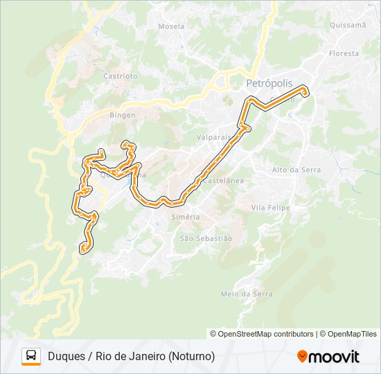 Mapa da linha 497 de ônibus