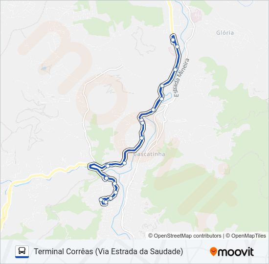 Mapa da linha 500 de ônibus