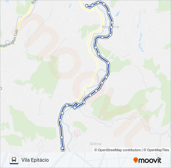 Mapa da linha 604 de ônibus