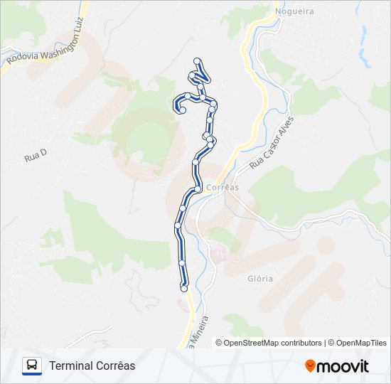 Mapa da linha 619 de ônibus