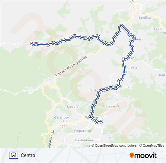 Mapa da linha 699 de ônibus