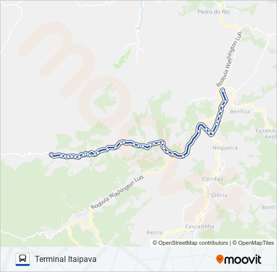 Mapa da linha 699 de ônibus