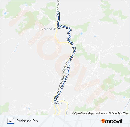 Mapa da linha 701 de ônibus