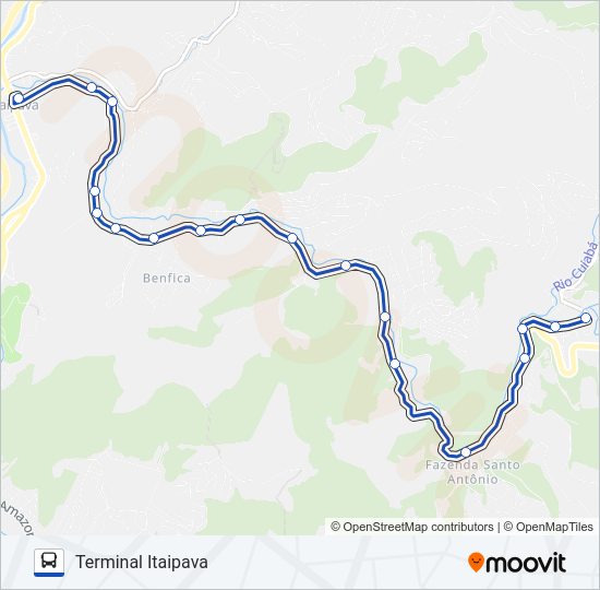 Mapa da linha 710 de ônibus