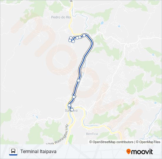 Mapa da linha 713 de ônibus