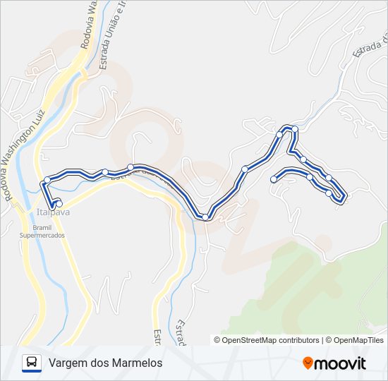 Mapa da linha 716 de ônibus