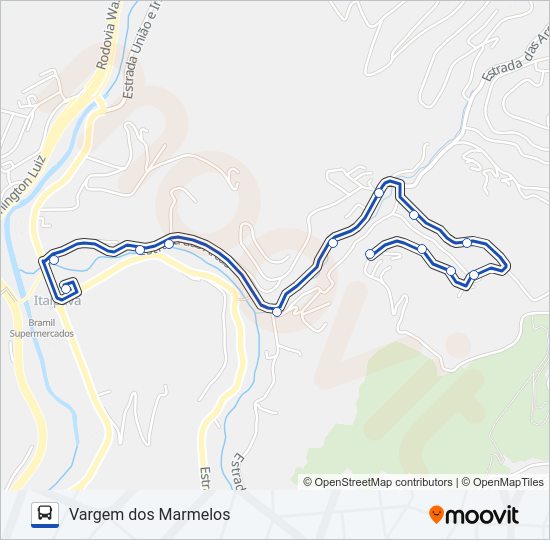 Mapa da linha 716 de ônibus