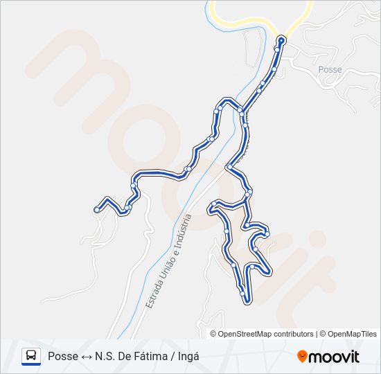 Mapa da linha 717 de ônibus