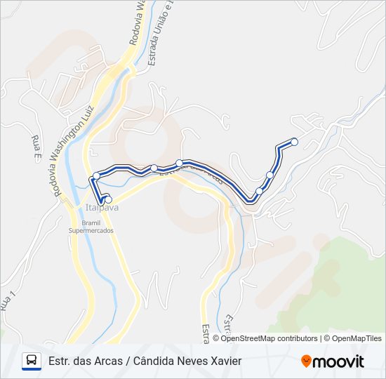 Mapa da linha 727 de ônibus