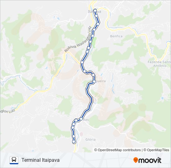 Mapa da linha 750 de ônibus