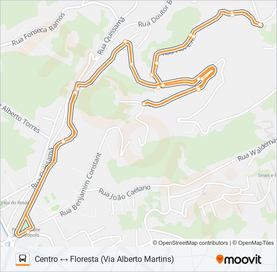 Mapa da linha 302 de ônibus