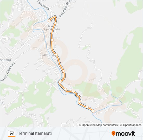 Mapa da linha 303 de ônibus