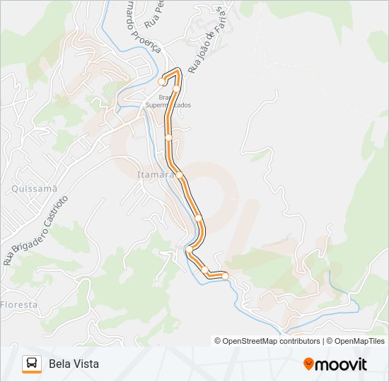 Mapa da linha 303 de ônibus