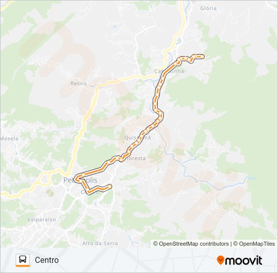 Mapa da linha 312 de ônibus