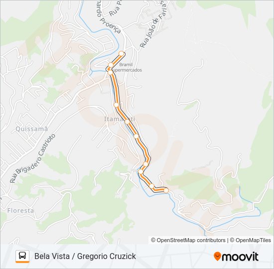 Mapa da linha 317 de ônibus