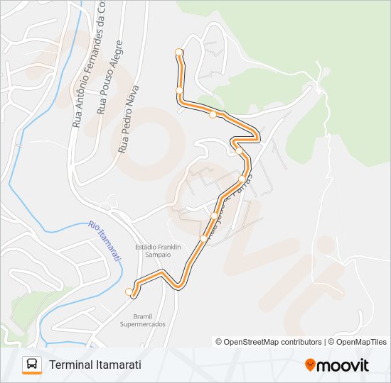 Mapa da linha 321 de ônibus