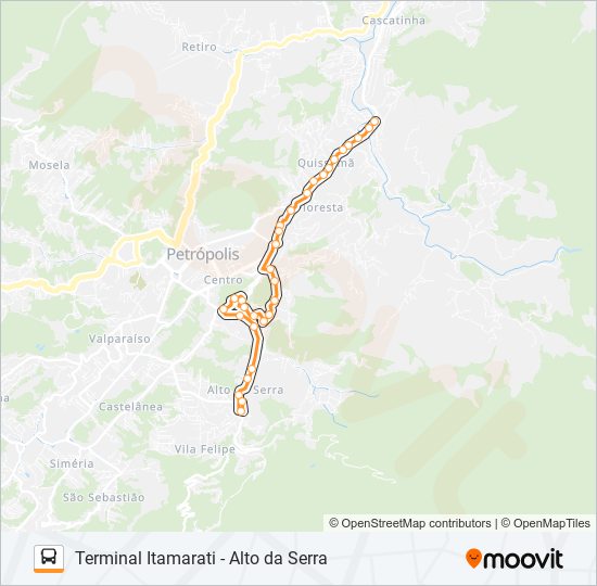 Mapa da linha 360 de ônibus