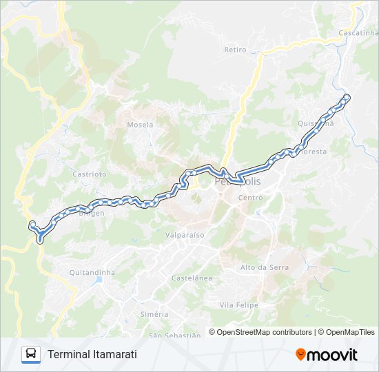 Mapa da linha 370 de ônibus