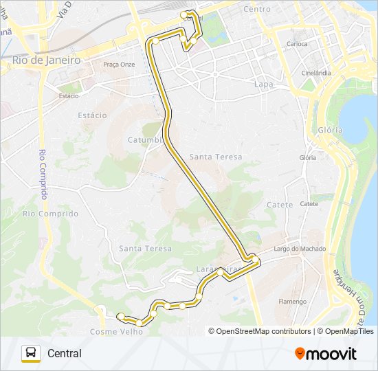 Mapa da linha 117 - TRO7 de ônibus