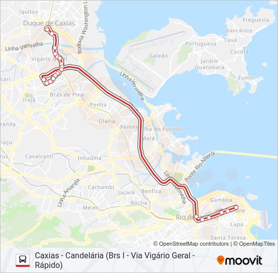Mapa da linha 2102C (EXECUTIVO) de ônibus
