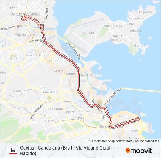 Mapa da linha 2102C (EXECUTIVO) de ônibus