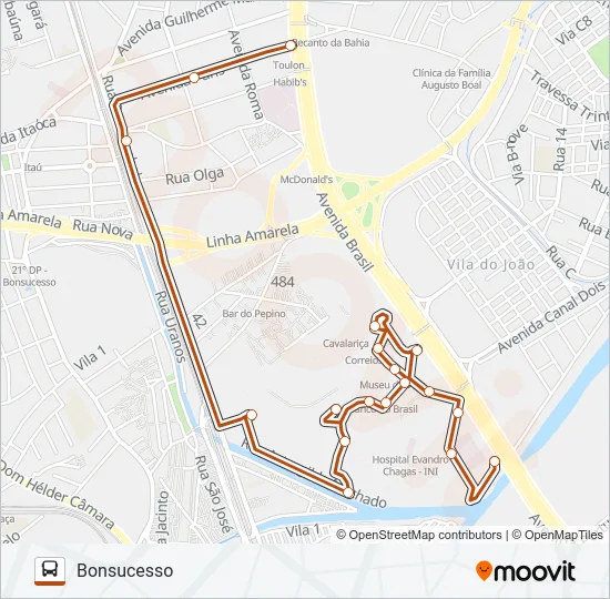 CAMPUS MANGUINHOS - BONSUCESSO Bus Line Map