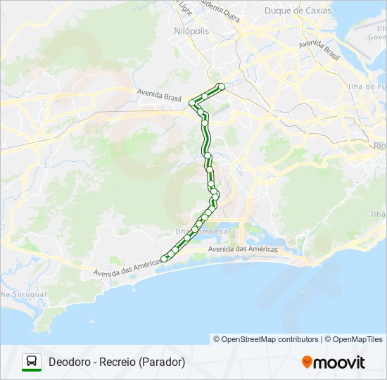 Mapa da linha 51 de ônibus