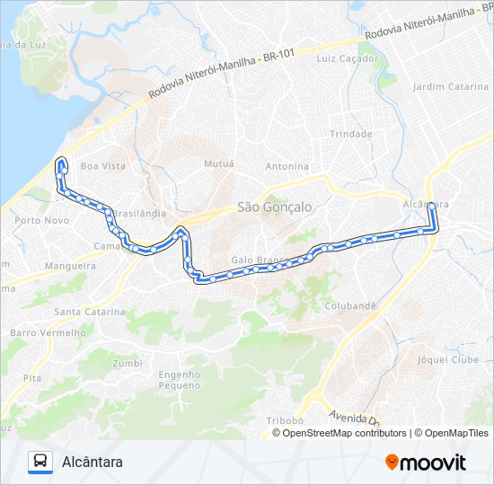 Mapa da linha 35 de ônibus