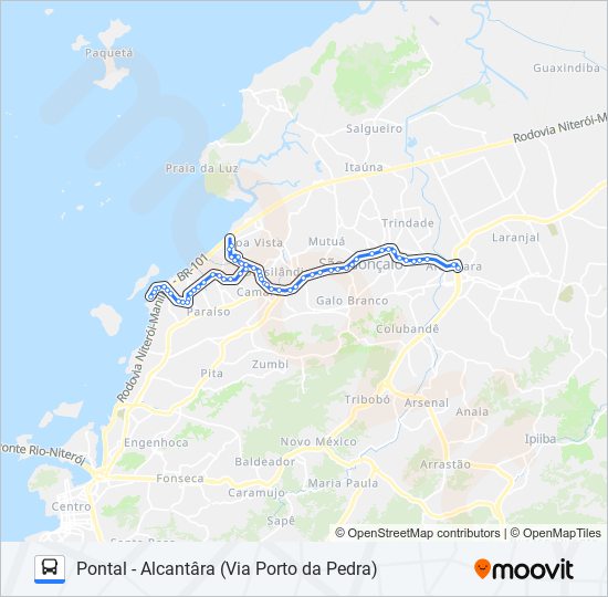 Mapa da linha 42 de ônibus