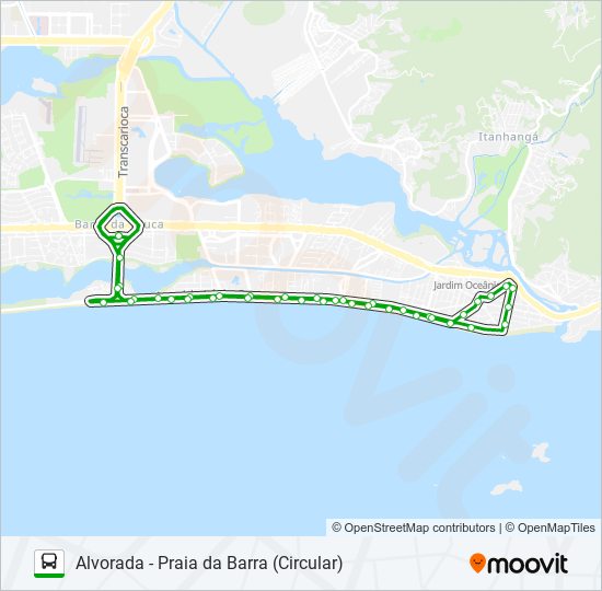 Mapa da linha 805SP de ônibus