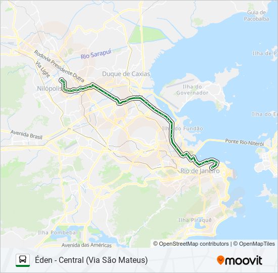 Mapa da linha 514B de ônibus